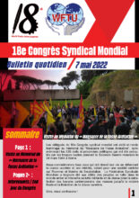 Bulletin du XVIIIème Congrès syndical mondial (2nd jour)